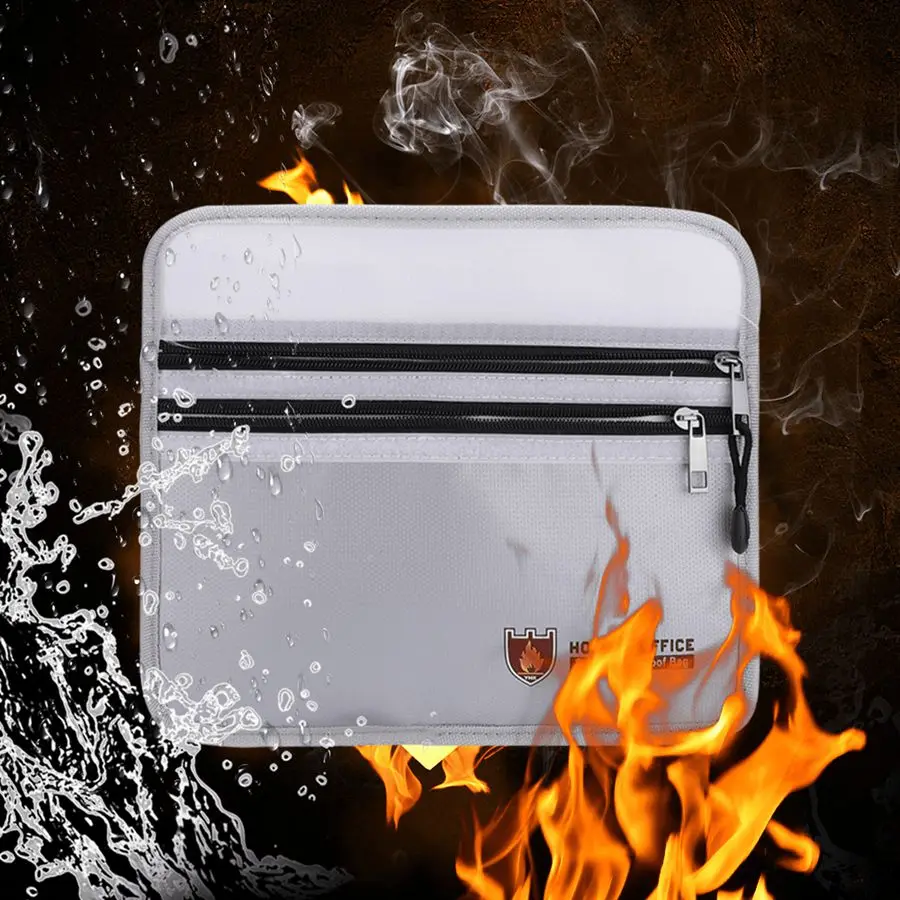 

Маленькие горизонтальные Сумки с двойной молнией, серебристые водонепроницаемые огнестойкие женские сумки, портативные сумки для хранения