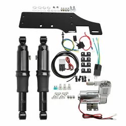 Adjustable Rear Air Ride Suspension Kit For Harley Touring Bagger Glide Ultra Road Street Glide Road King Electra Street Glide