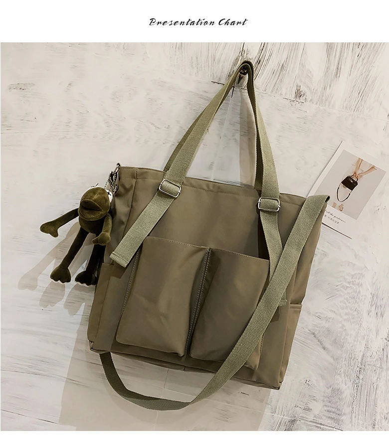 Wasserdichte Nylon Handtaschen Schulter Taschen Hohe Kapazität Weibliche Umhängetaschen Casual Frauen Messenger Tote Einkaufstasche Schul – Detail 10