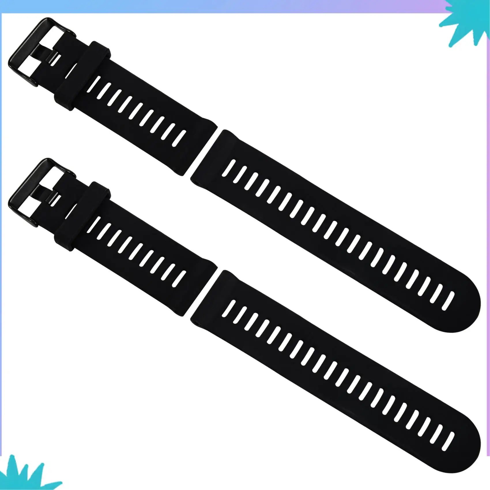 ABZW 2X voor Garmin Fenix 3 HR zachte siliconen band vervangende polshorlogeband + gereedschapssets zwart