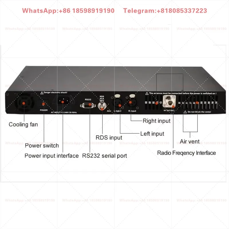 200Watts 200W Professional FM Broadcast Wireless Stereo FM Transmitter Audio Amplifier