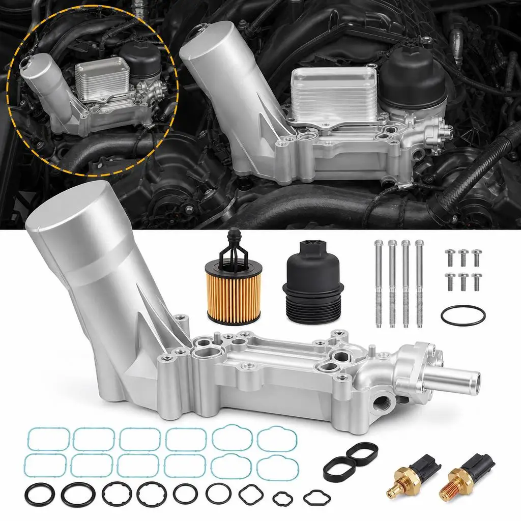Image of 3,6L Ölkühler-Filtergehäuse aus Aluminium für Dodge Charger V6 2011-2016 3,6L