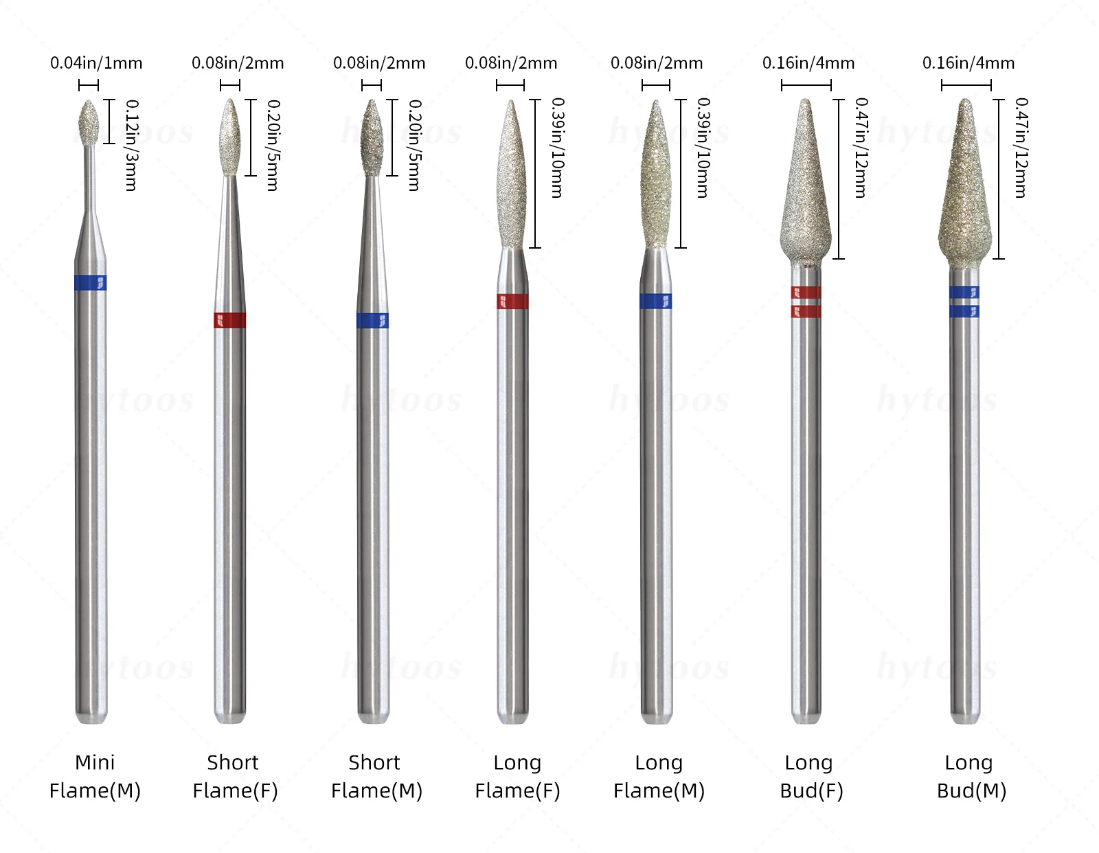 HYTOOS 5 Teile/satz Diamant Nagel Bohrer Bits Russische Nagelhaut Sauber Nagel Bit Professionelle Sicherheit Unter Nagel Reiniger für Abgestorbene Haut – Detail 3