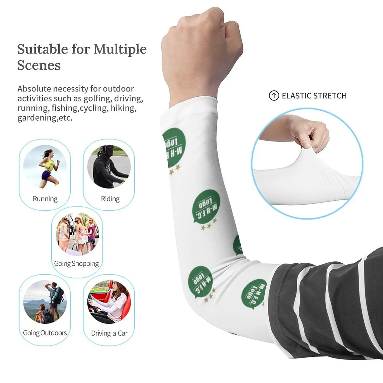 Israel Maccabi Haifa hombres verano mangas de tatuaje guardabrazos largo seda de hielo cubierta de protección solar deporte al aire libre paseo viaje mangas de brazo