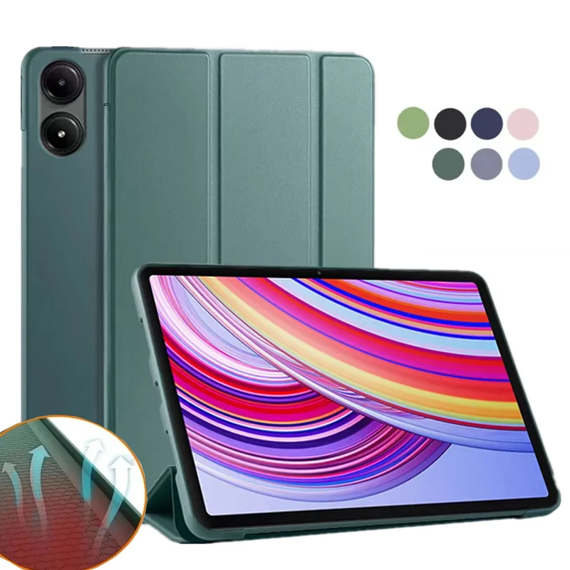 For Xiaomi Redmi Pad Pro 12.1inch Case 2024 Fold Leather Flip Smart Tablet Cover For Redmi Pad Pro 12.1