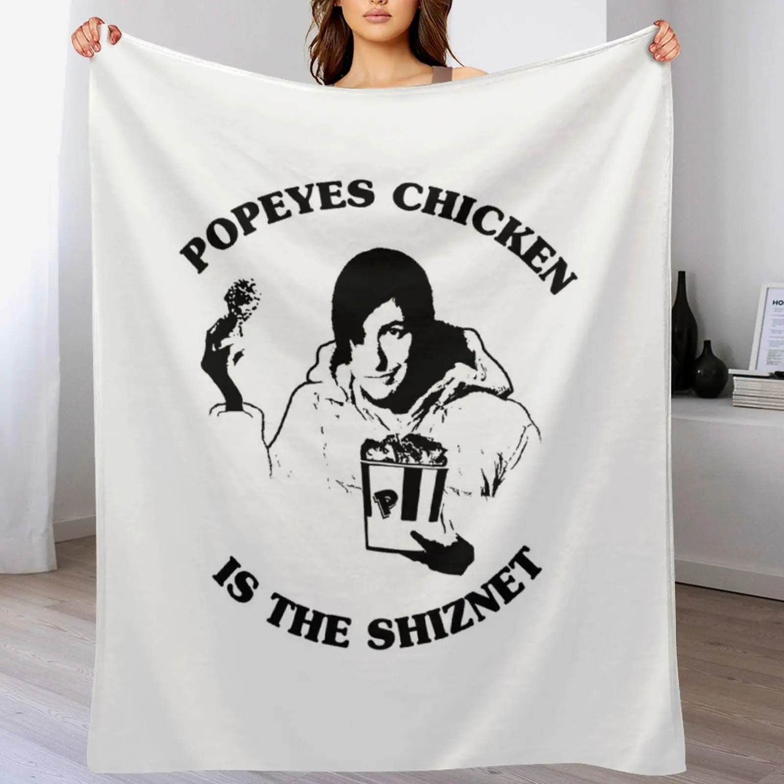 Little Nicky - POPEYES CHICKEN - Adam Sandler (inglés) Camiseta clásica Manta personalizada Vintage cálida para mantas de invierno