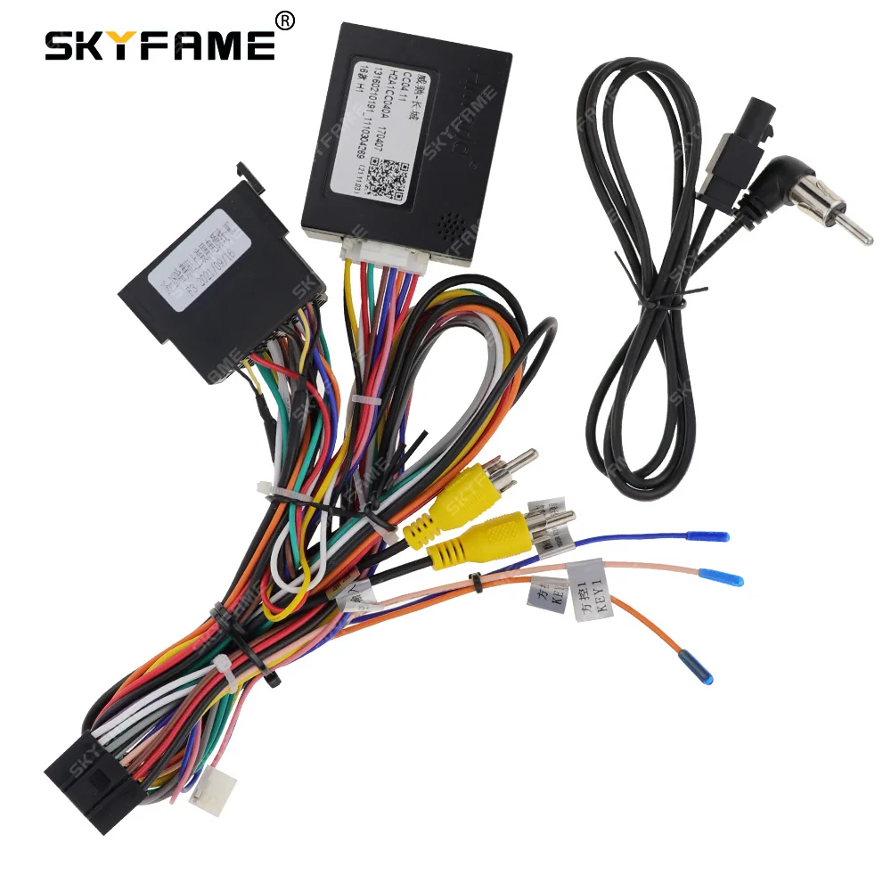 SKYFAME 16Pin Car Wiring Harness Adapter With Canbus Box Decoder Android Radio Power Cable For Great Wall Haval H1