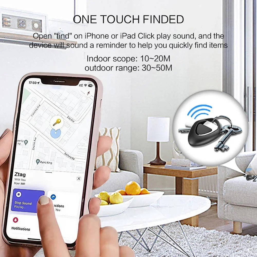 Smart Bluetooth GPs Tracker Work with Apple Find My APP ITag Anti Lost Reminder Device MFl Rated Locator Car Key Pet Kids Finder