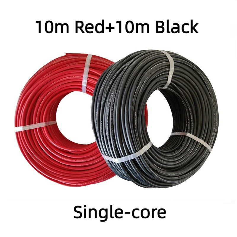 Enkele/Dubbele Kern 1500V Fotovoltaïsche Zonne-Energie Draad 10M/20M 4mm 2/6mm2 12/10awg Kabel Vertind Koper Xlpe Jas Voor Pv-Panelen