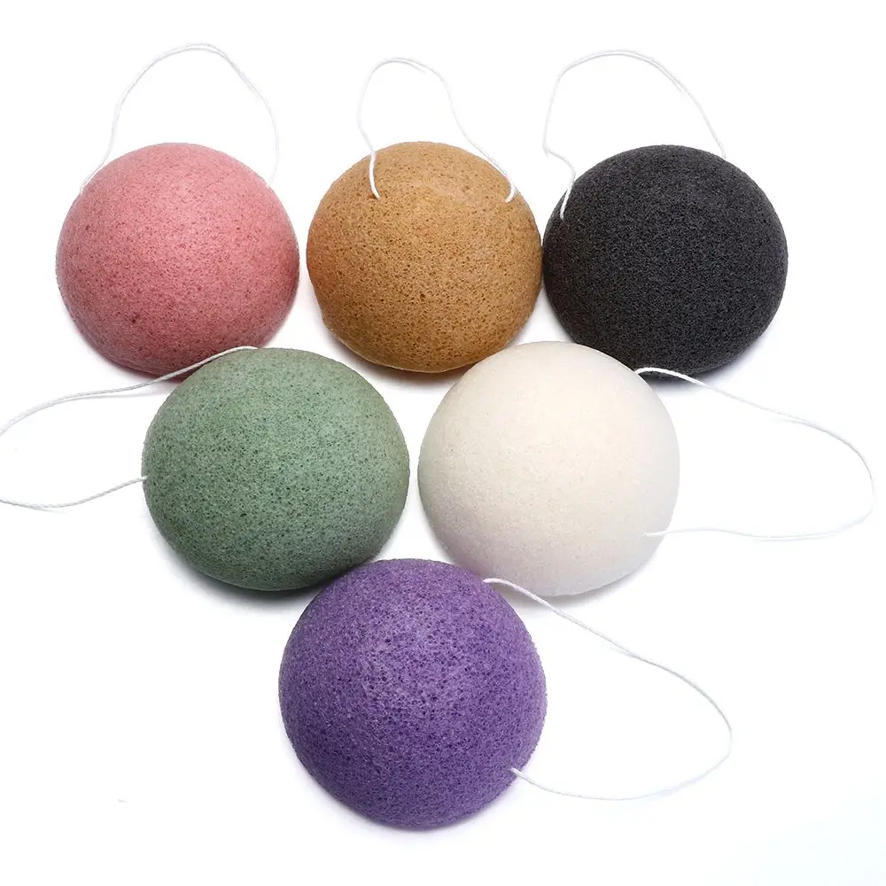 Konjac Sponge for Washing Face Round konjac konnyaku sponge Facial Cleansing Exfoliator Bathing Puff Face Wash Puff