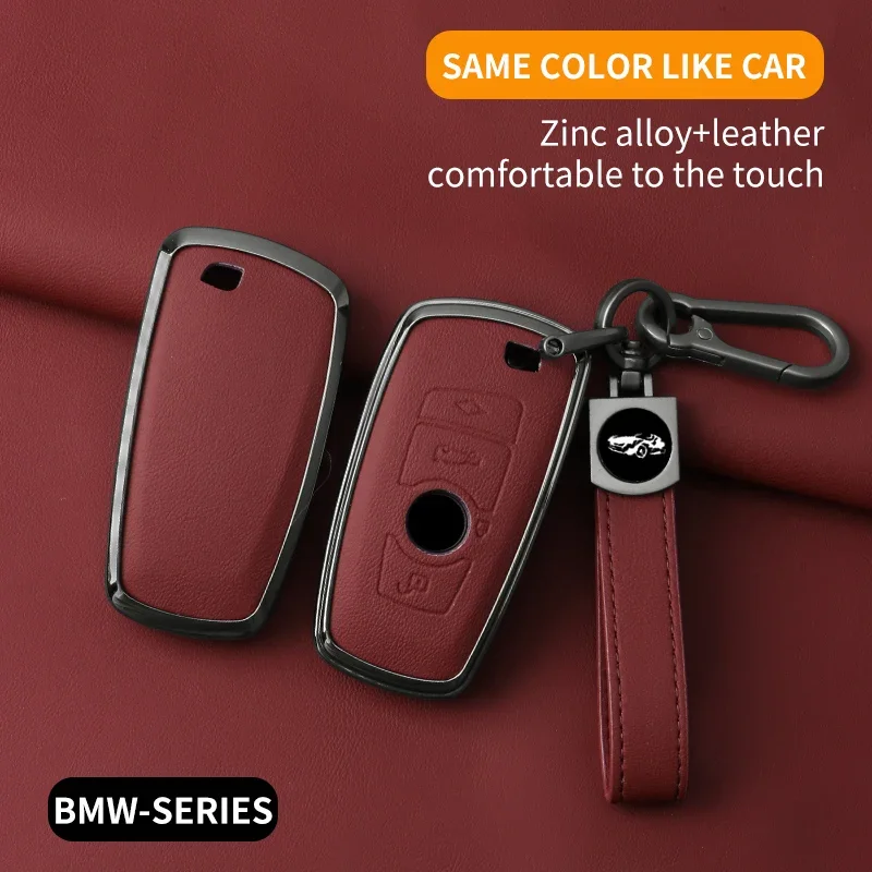 

Metal Leather Car Key Case Cover For BMW 1 3 5 7 Series X1 X3 X4 X5 F10 F15 F16 F20 F30 F18 F25 M3 M4 E34 Keychain Accessories