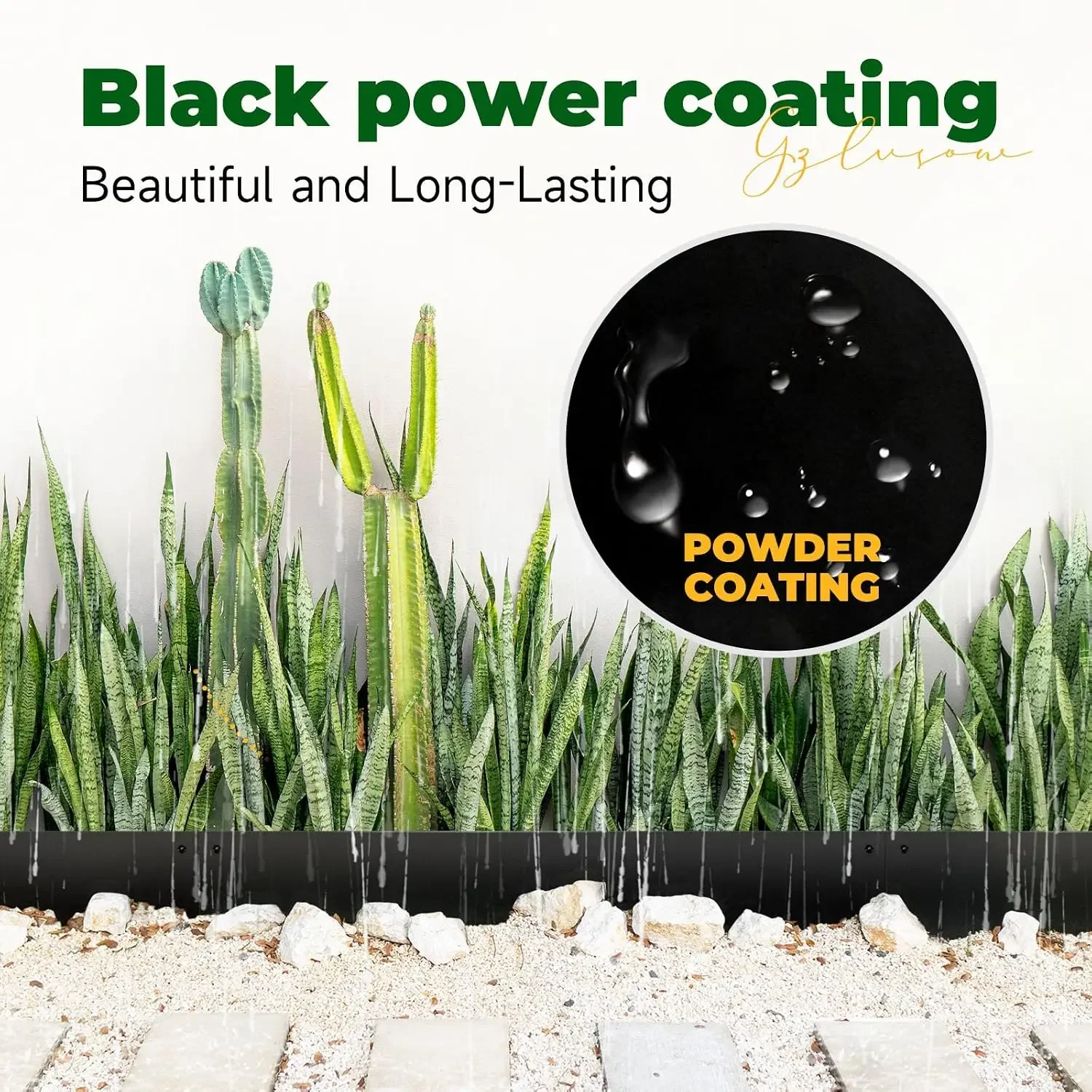 Metal Garden Edging with Top Bending Protection Metal Lanscape Edging Steel Garden Lawn Edging 40 inch Strips 10 inch Depth