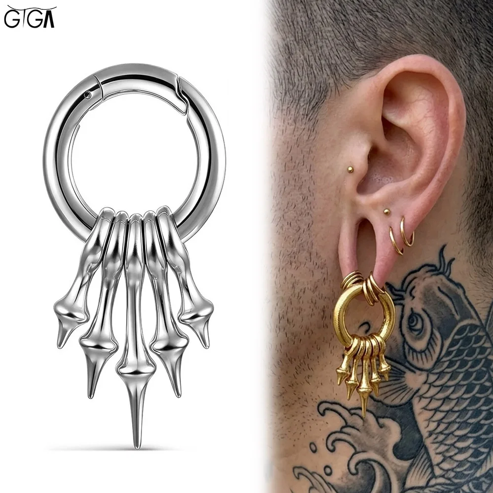 Giga 1/2 Stück 4mm Gothic Kegel-Ohrgewichte, Ohrhänger, Ohrstecker, dehnbare Edelstahl-Plugs, Körperpiercing-Schmuck, Punk