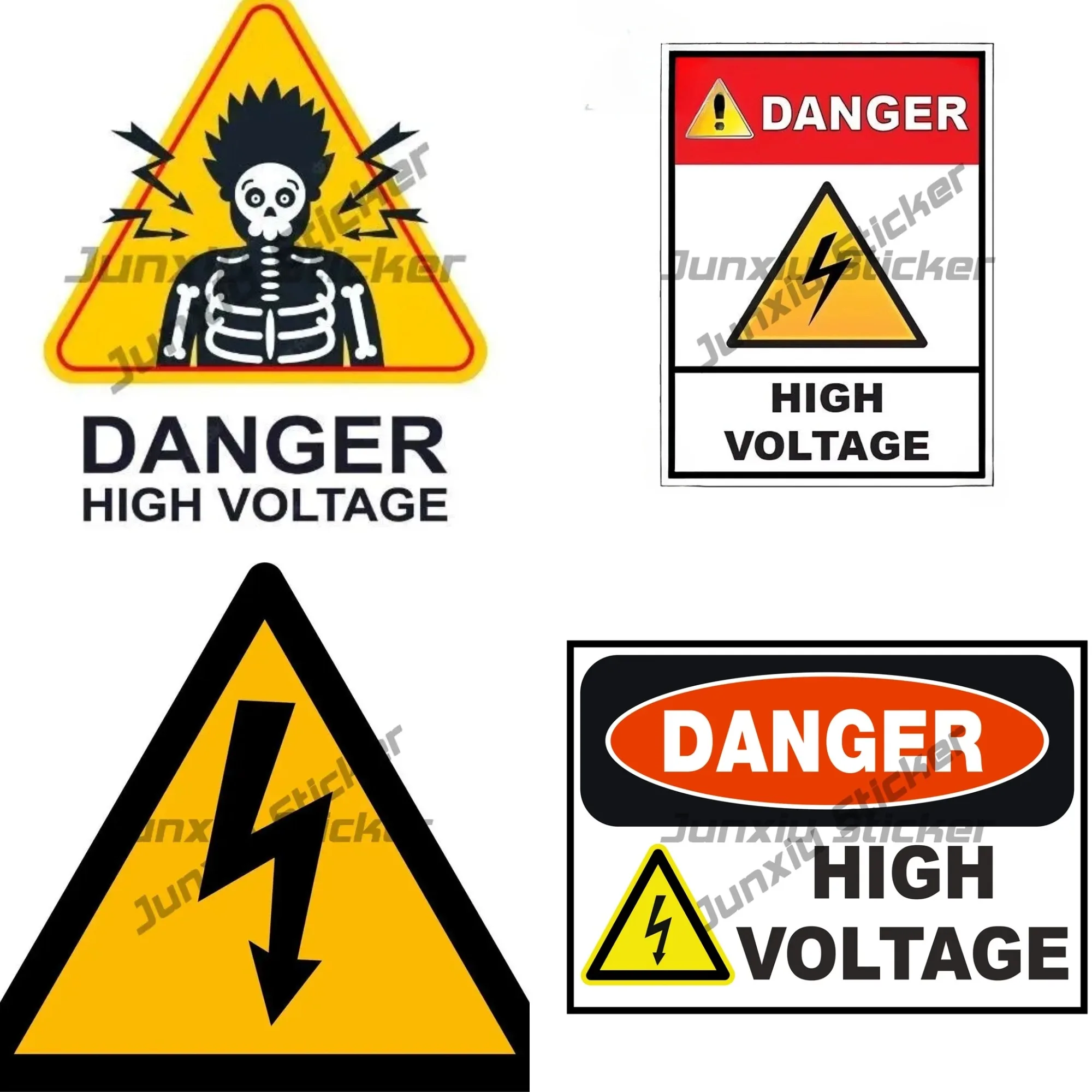 

High Voltage Warning Danger Sign Sticker Car Decal For Truck Window Bumper Scratch Resistant Electrical Safety Accessories