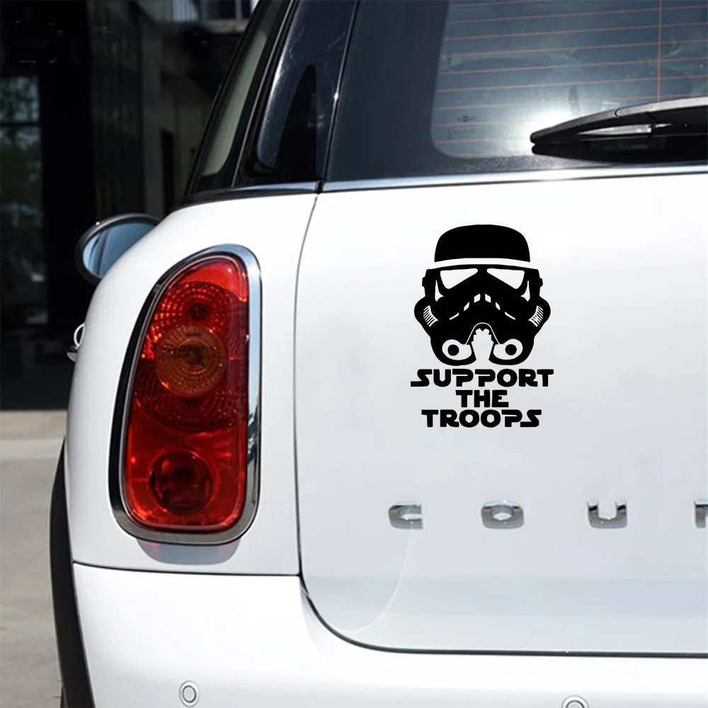 Support The Troops Vinyl Decal Car Truck Window Sticker Star Wars Storm Trooper, Die Cut for Windows, Cars, Trucks