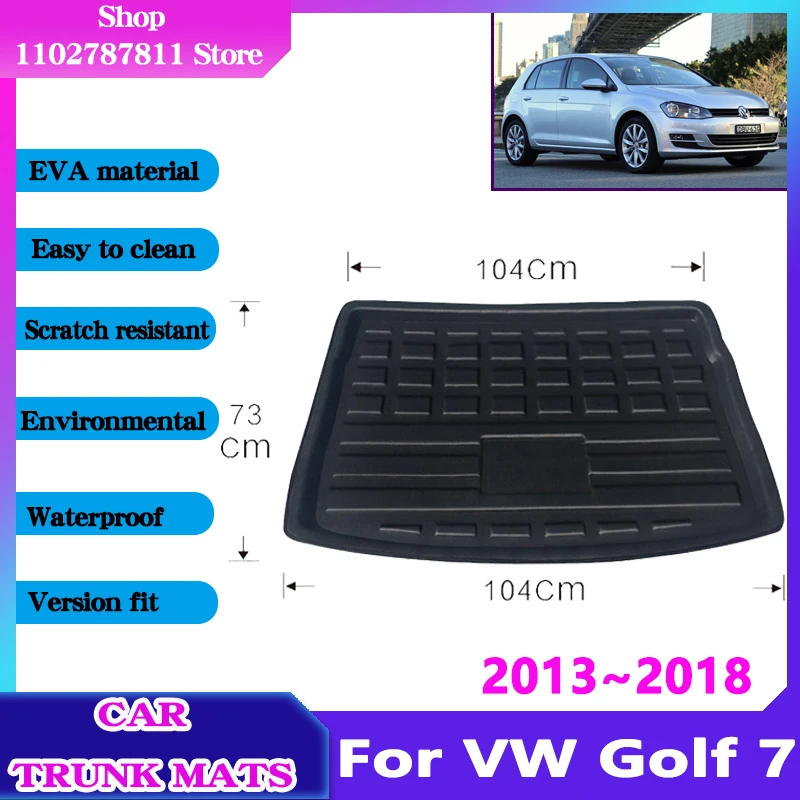 

Коврики для багажника автомобиля для Volkswagen Golf Mk7 VW Golf 7 GTI R Hatchback 2013 ~ 2018, водонепроницаемый нескользящий коврик для хранения, аксессуары из материала ЭВА