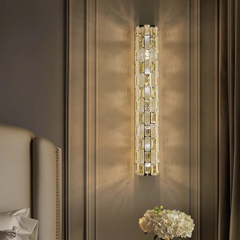 Imagem -04 - Moderno Cristal de Luz de Parede Lâmpada g4 Lâmpada Sconce Ouro Cromo Foyer Quarto Restaurante Dropshipping 40 cm 50 cm 60cm Aço Inoxidável