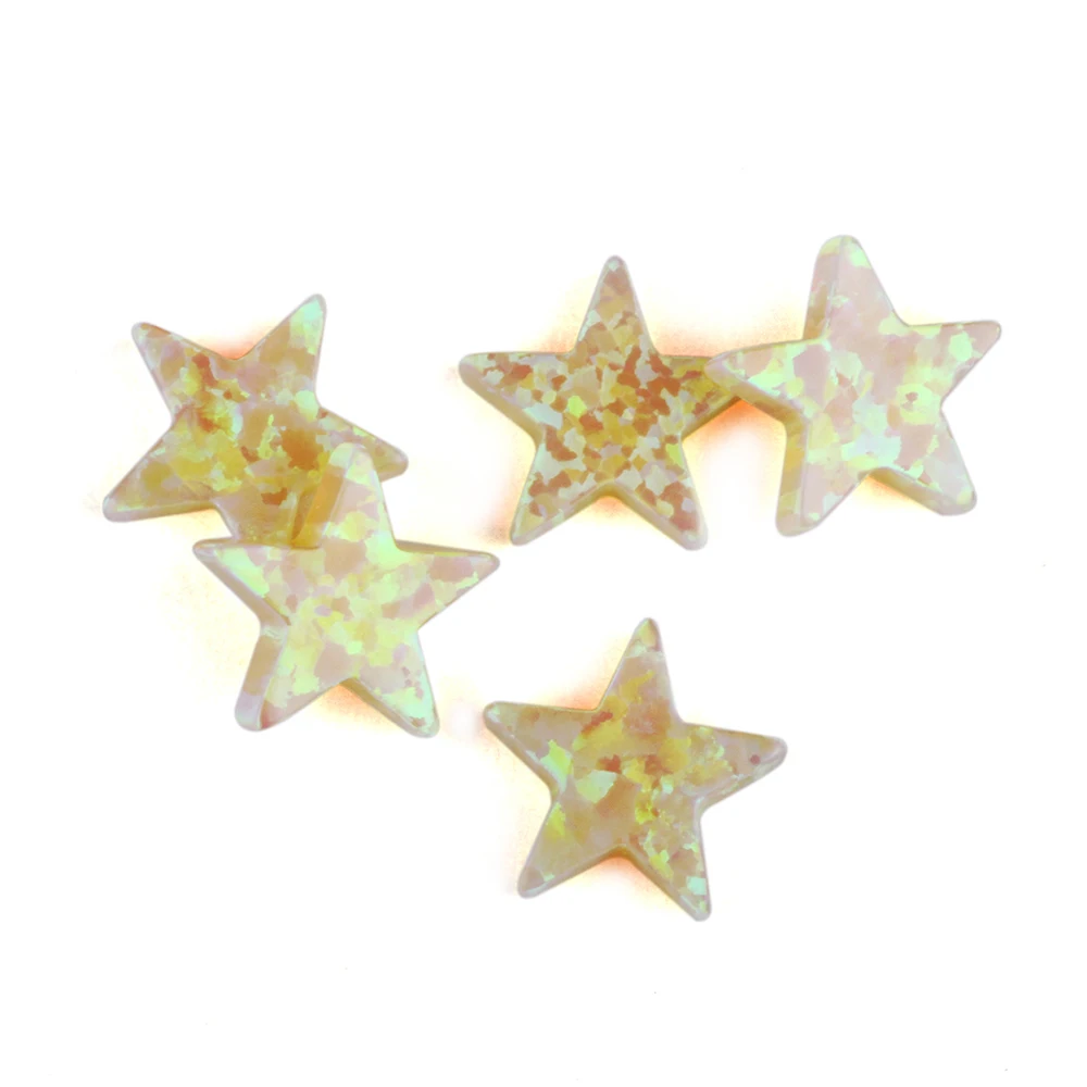 

Star Beads for Jewelry Making Blue White Yellow 10mm Synthetic Opal Star Charms