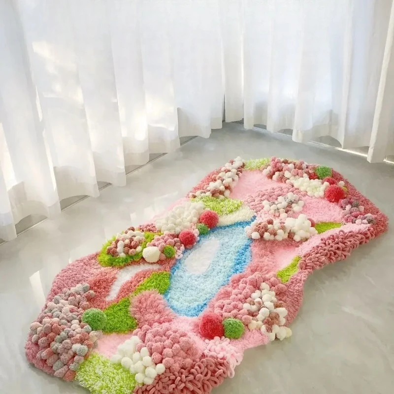[Material package] Moss carpet hand-woven DIY handmade gift homemade carpet bedroom living room bay window mat