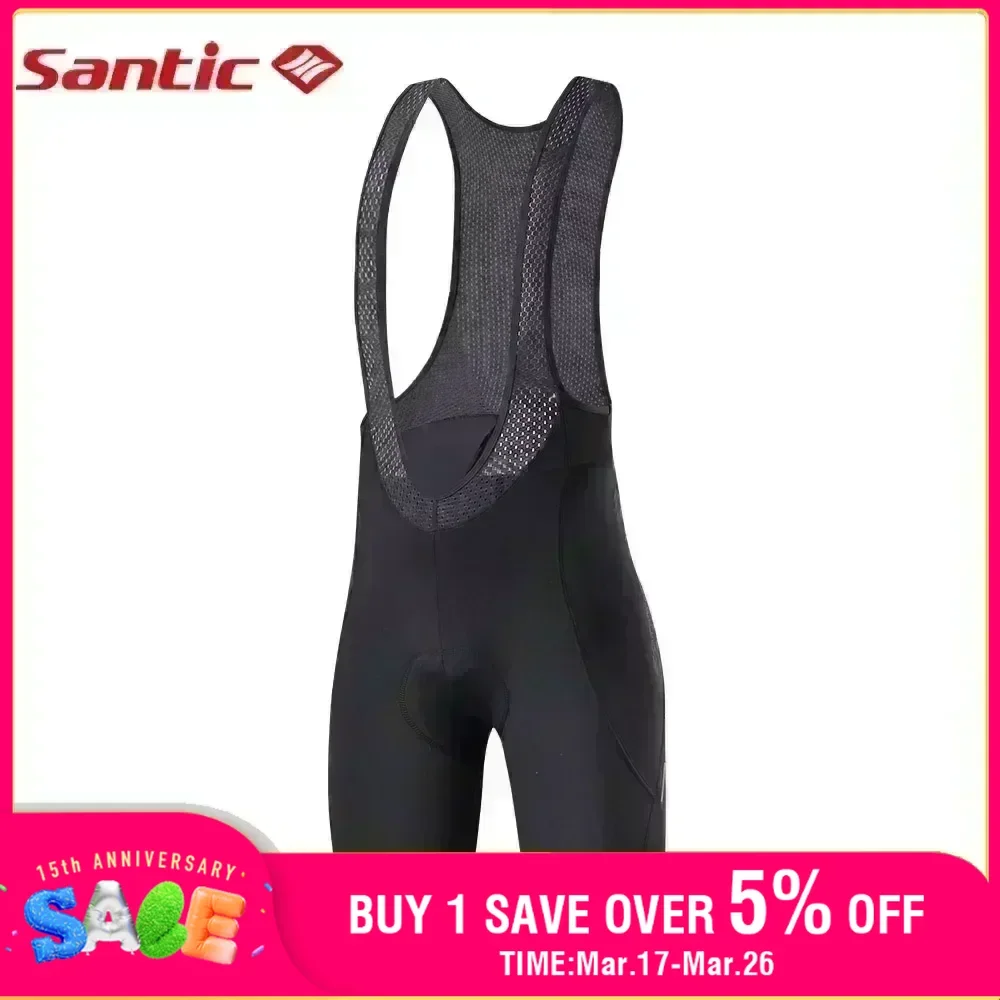 Santic Cycling Bibs Shorts Mountain Bike Breathable Men's Padded Bike Tights Triathlon Man Pro Lycra Bicycle Shorts Under Wear