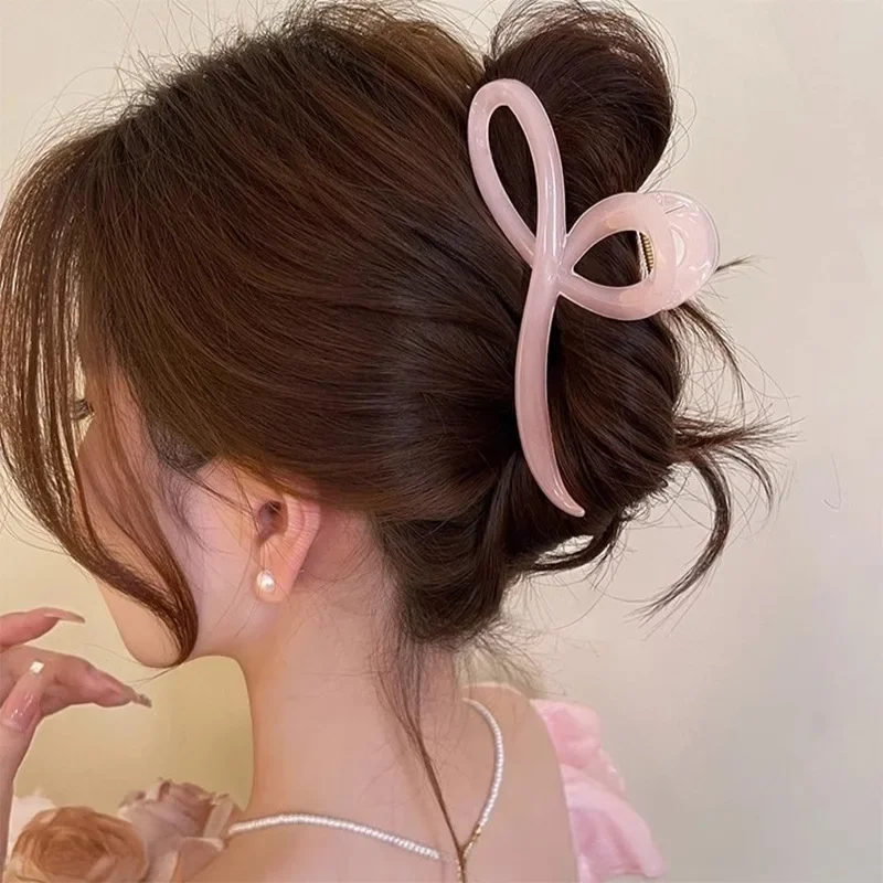 

Elegant Jelly Color Bow Hair Claw For Women Girls Sweet Hairs Ornament Back Headband Hair Clips Hairpin Fashion Hair Accessories
