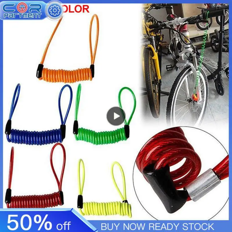 Motorcycle Brake Disc Lock Scooter Reminder Cable 120CM Spring Rope Bag Anti-Theft Cable Protection Alarm Locks