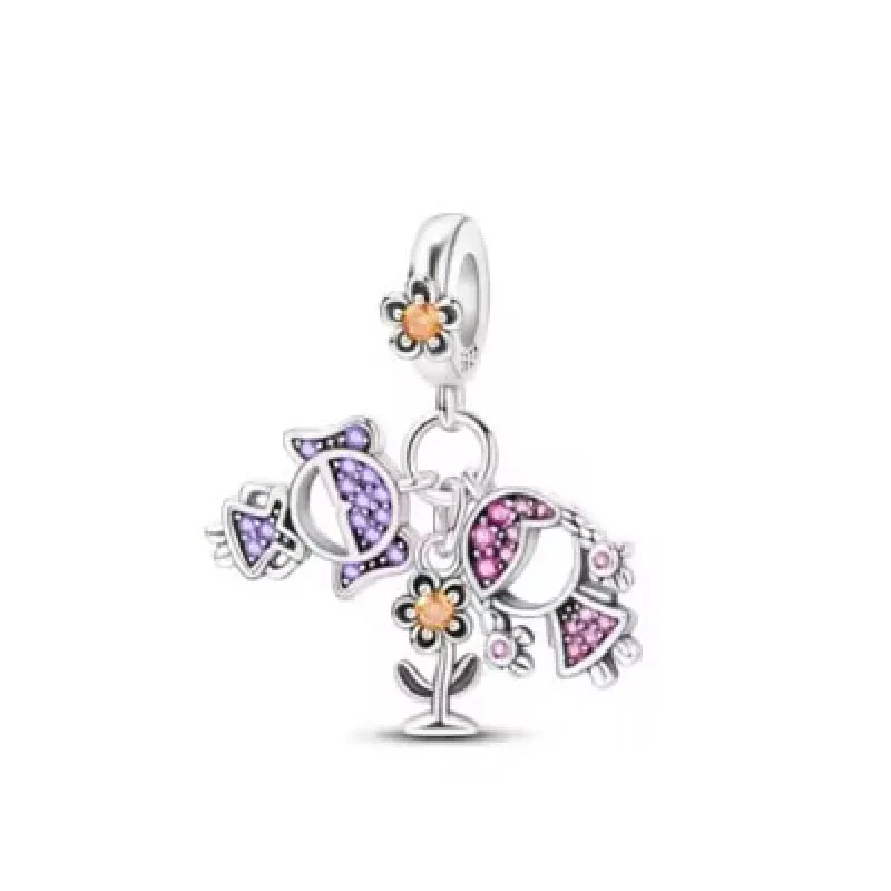 2024 New I Love Your Mother, sisters, Father, Family Charm Pendant, Fitted Original 925 Sterling Silver Bracelet DIY Accessories