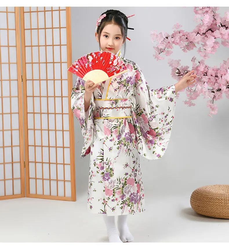 

2025 Children's Dance Dress Baby Japanese Kimono Traditional Costume Girls Sets Performance Children's Carnival Cosplay Clothes