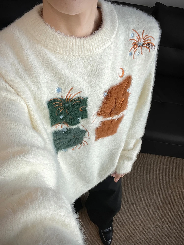 

Мужской свитер Cleanfit Cisas с вышивкой, повседневный, свободного кроя, вязаный, для зимы, модный, для прогулок, свиданий, вечеринок