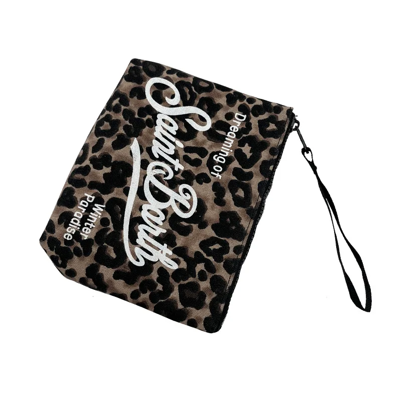 SAINT BARTH-Bolso de mano con estampado de leopardo para mujer, bolsa de mano de lona para buceo, novedad de otoño e invierno