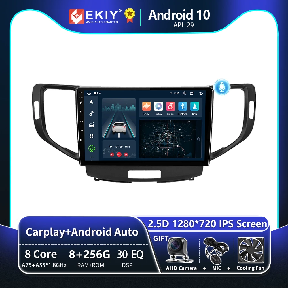 

EKIY T8 For Honda Accord 8 Acura TSX 2008 - 2012 Car Radio GPS Android Multimedia System Navigation Carplay Auto BT No 2 Din DVD