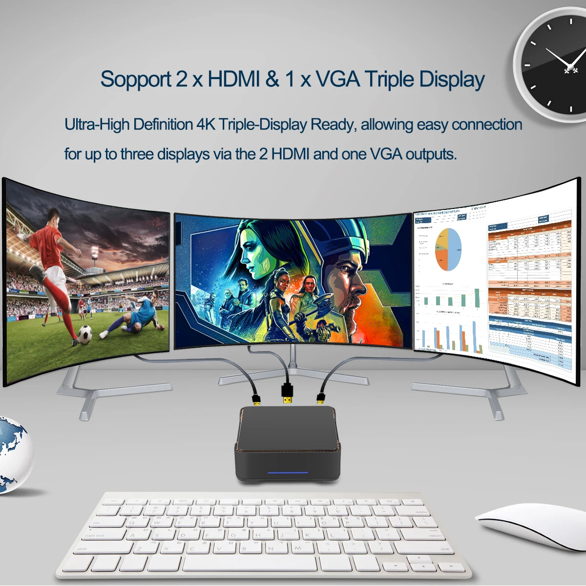 SZBOX AK3V Intel N3350 Win 10 4GB LPDDR3 64GB EMMC M.2 2.5''SATA SSD WIFI5.0 BT4.2 Mini PC RJ45 Gaming Office Desktop Computer