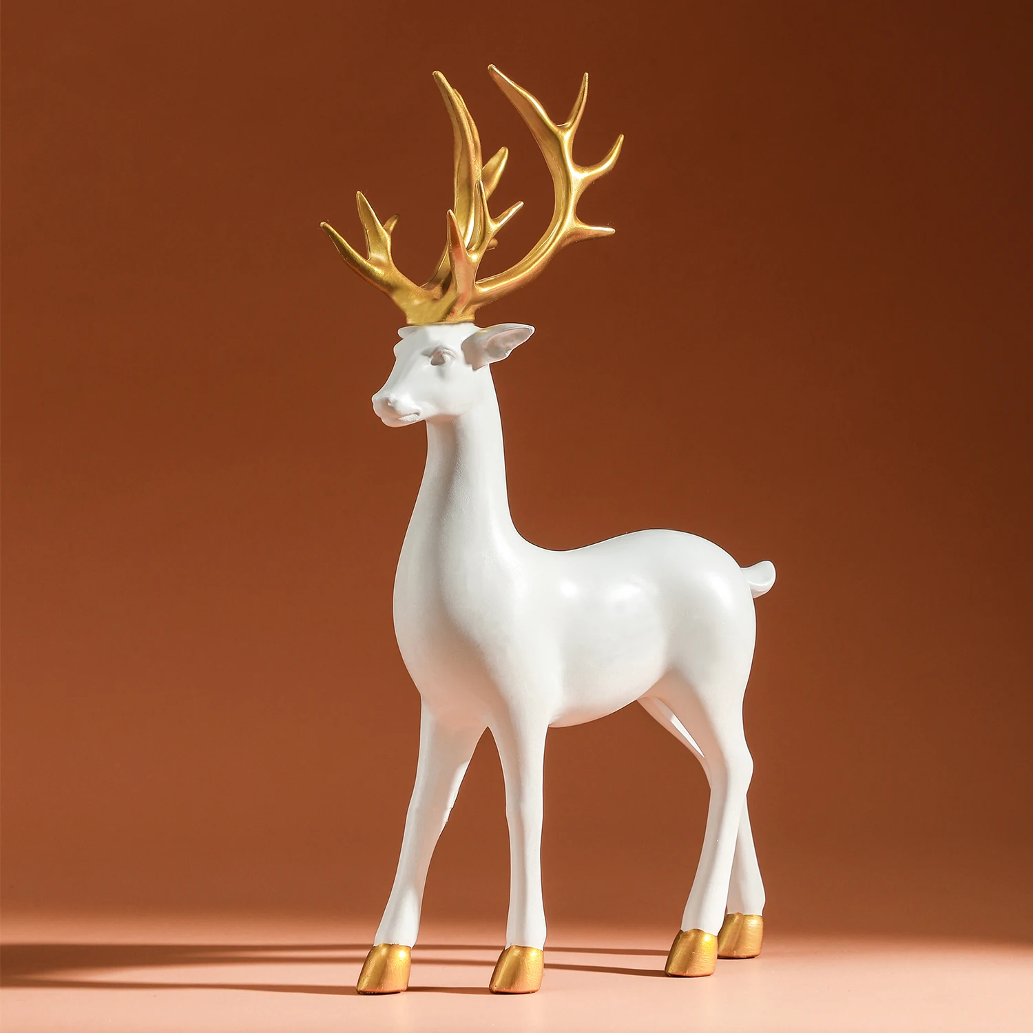 White Reindeer Resin Figurine 5