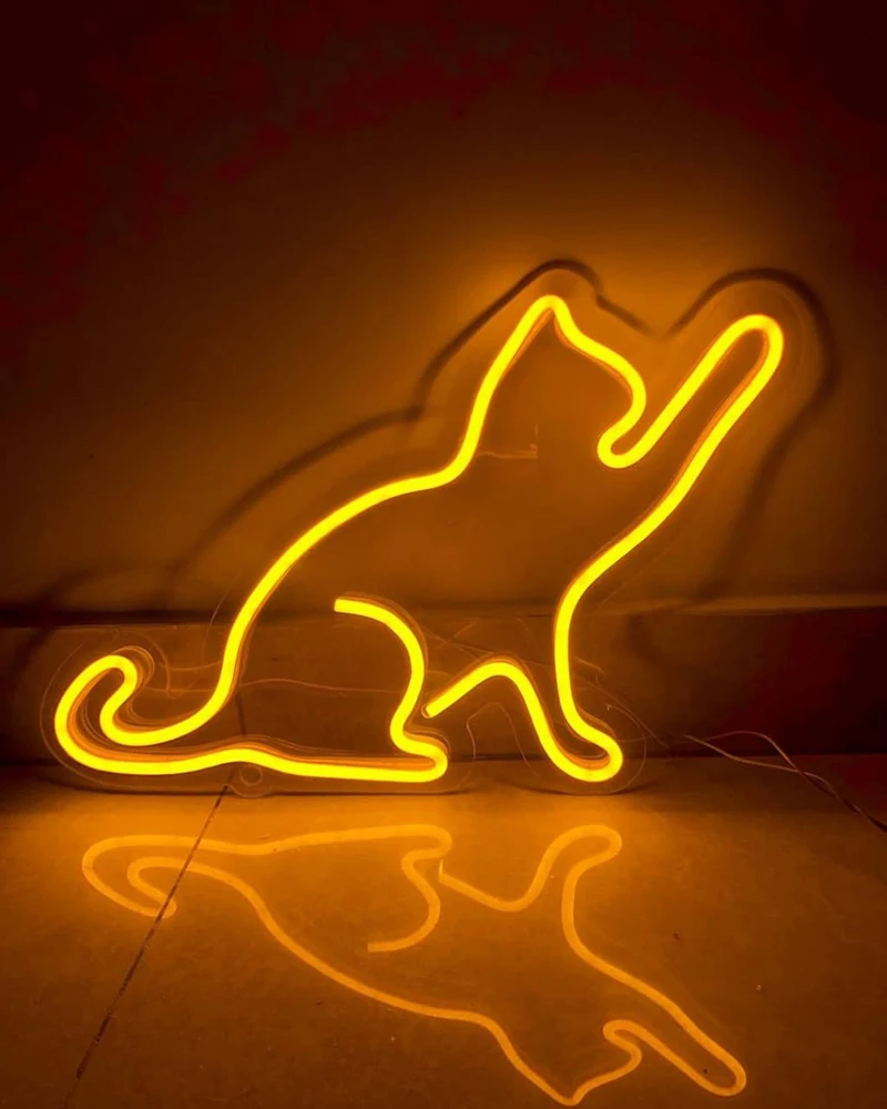 Cat Neon Signs USB Powered Neon Sign Lights for Home  Room Engagement Pet Animal Wall Decoration Christmas Gifts