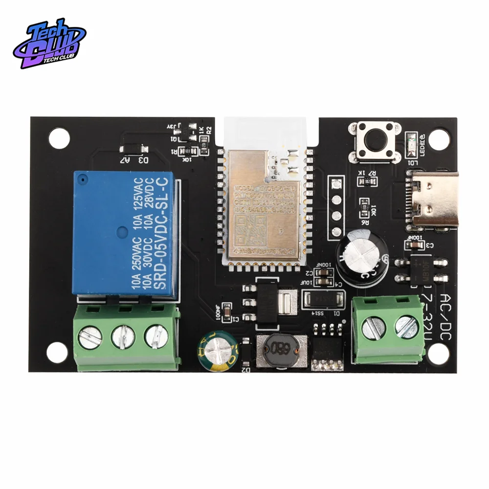 AC/DC 7V~32V/USB 5V Smart WiFi Switch Mesh Ethernet Relay Board RS485 Relay Module Power Supply