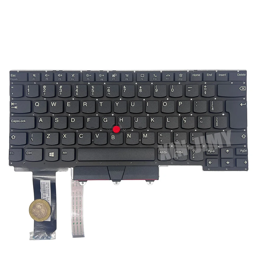 XIN BR Keyboard For LENOVO IBM Thinkpad E14 Gen1 Gen2 Black With Mouse Point Laptop Brazil V185920AK1 PK131D53A22
