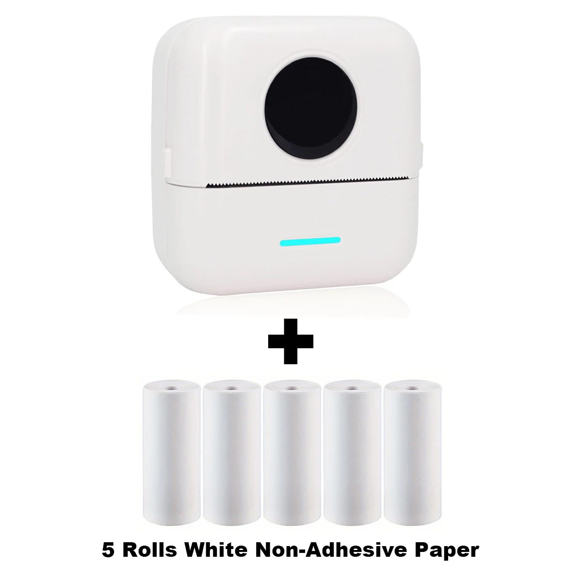 Mini Photo Pocket Printer Portable Ink-free Thermal X5 and 5 Rolls 57mm white Paper Wireless 200dpi Android IOS Printing Machine