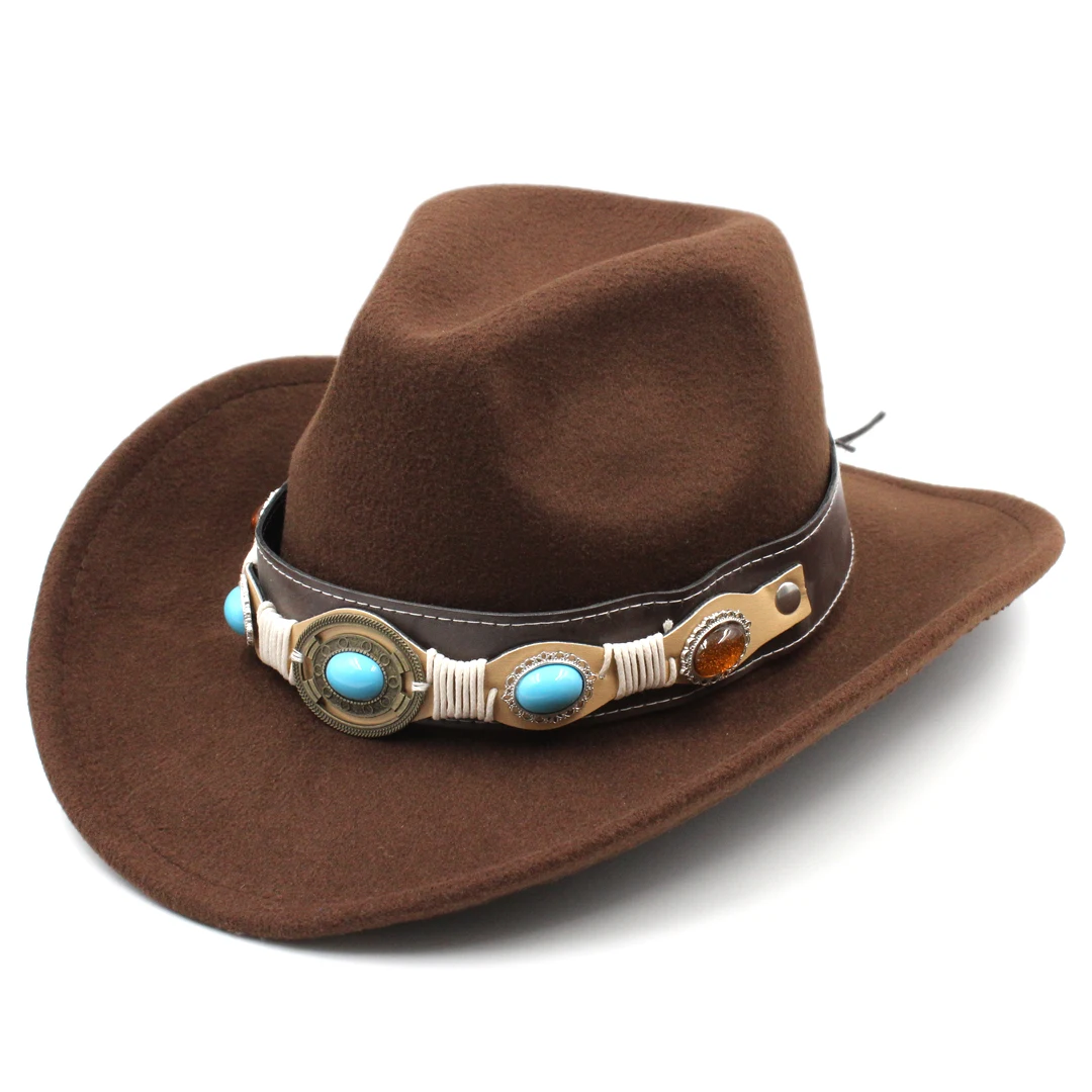 Western Cowboy Hat for Men Women Classic Fedora Hat with Wide Belt