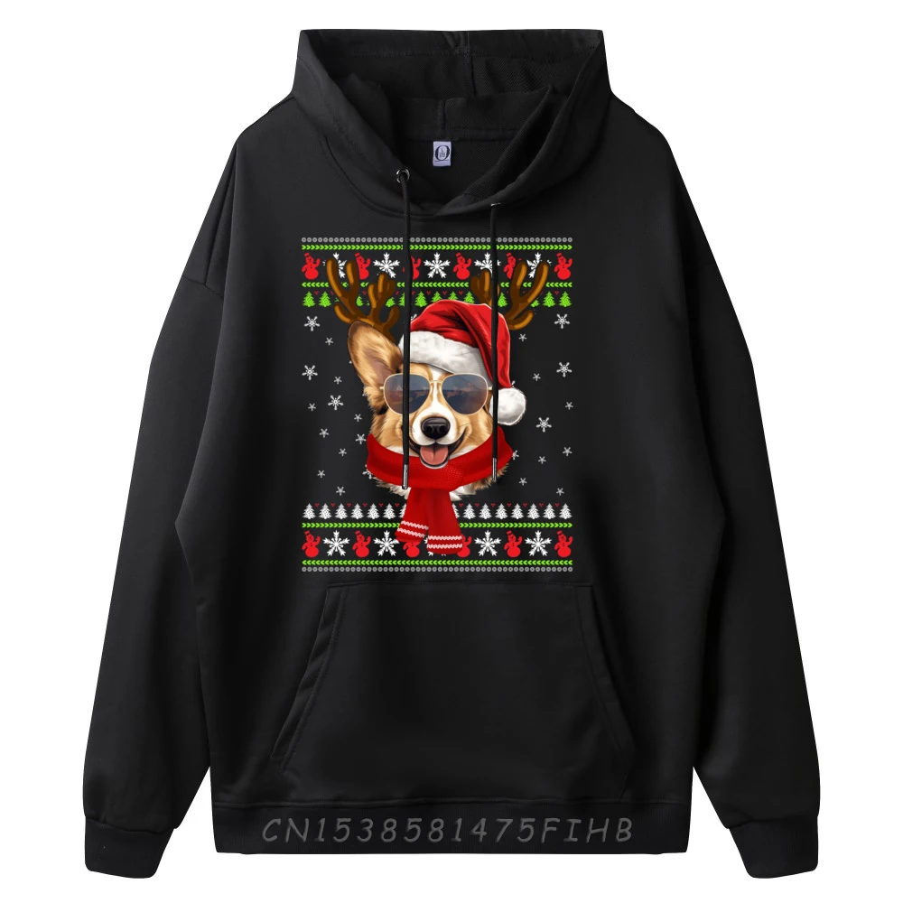 Suéter feo de Navidad, sombrero de Papá Noel, Pembroke, Corgi galés, ropa navideña para hombre, Sudadera con capucha Meme 2024, sudaderas con capucha para hombre, estampado de talla grande