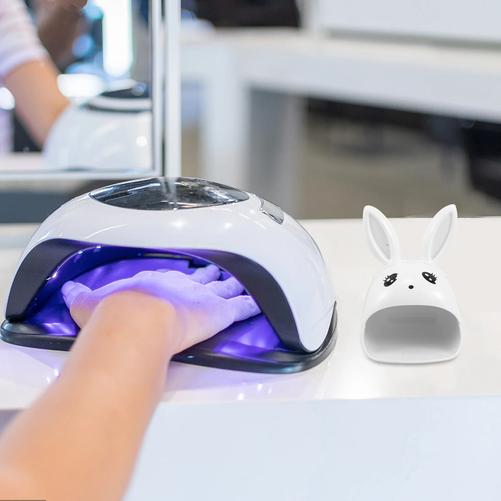 Cute Cartoon Rabbit Mini Uv LED Nail Lamp Portable Quick-Dry Gel Polish Light USB Powered One Finger Nail Dryer