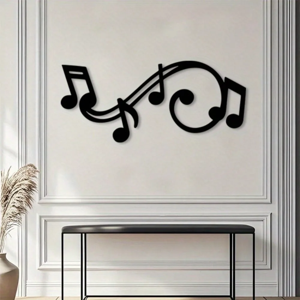 Vintage Music Metal Wall Art - Rustproof Iron Treble Clef & Note Design for Studio Decor, Gift for Piano Teachers