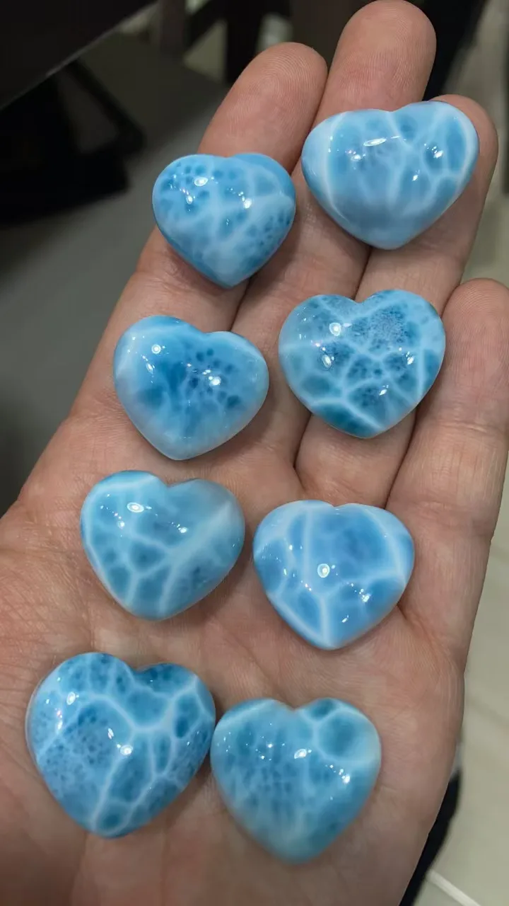 Natural Blue Larimar Gemstone Pendant Price is for only One Women Men Water Pattern Crystal Love Necklace From Dominia AAAAAAA