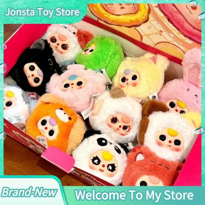 

Genuine Baby Three Mini Animal Head Vinyl Plush Blind Box Mobile Phone Bag Pendant Accessories Decoration Girl Surprise Toy Gift