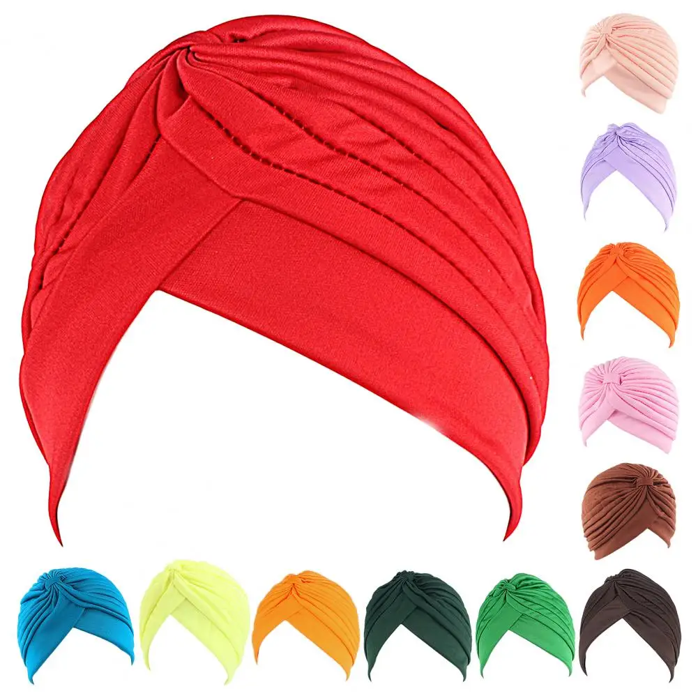 Beanie Cap  Trendy Cross Shape Elastic Turban Hat  Anti-crack Turban Hat