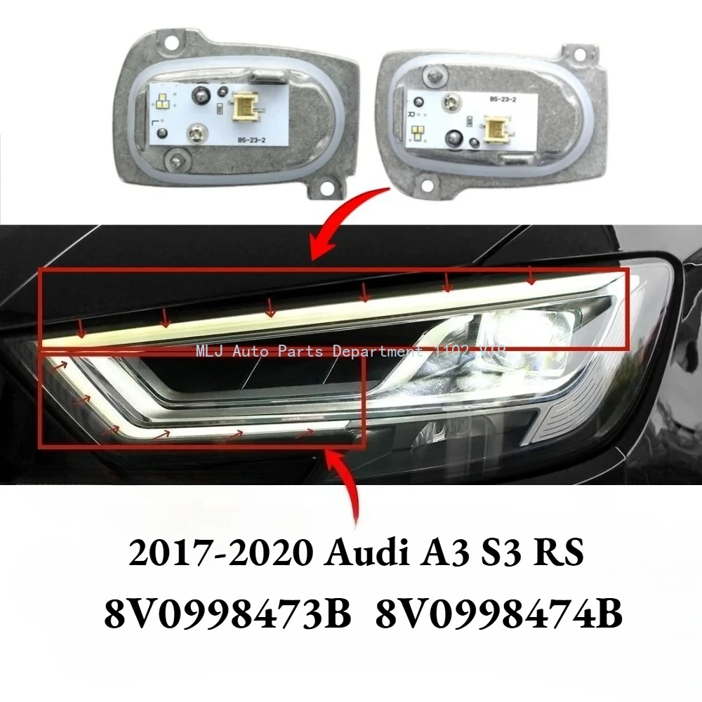 

NEW For 2017-2020 Audi A3 S3 RS3 ﻿Matrix LED Headlight DRL Module 8V0998473B 8V0998474B White Lightsource Angel Eyes Daylight