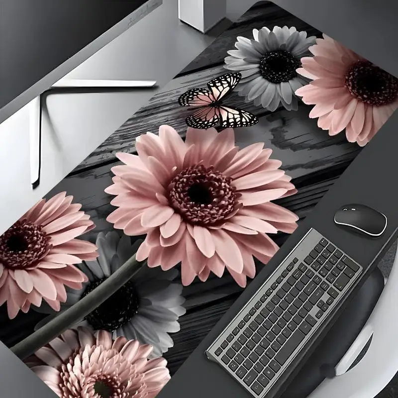 

Vintage Sunflower Mouse Pad Gaming Non-Slip Butterfly Pattern Pad