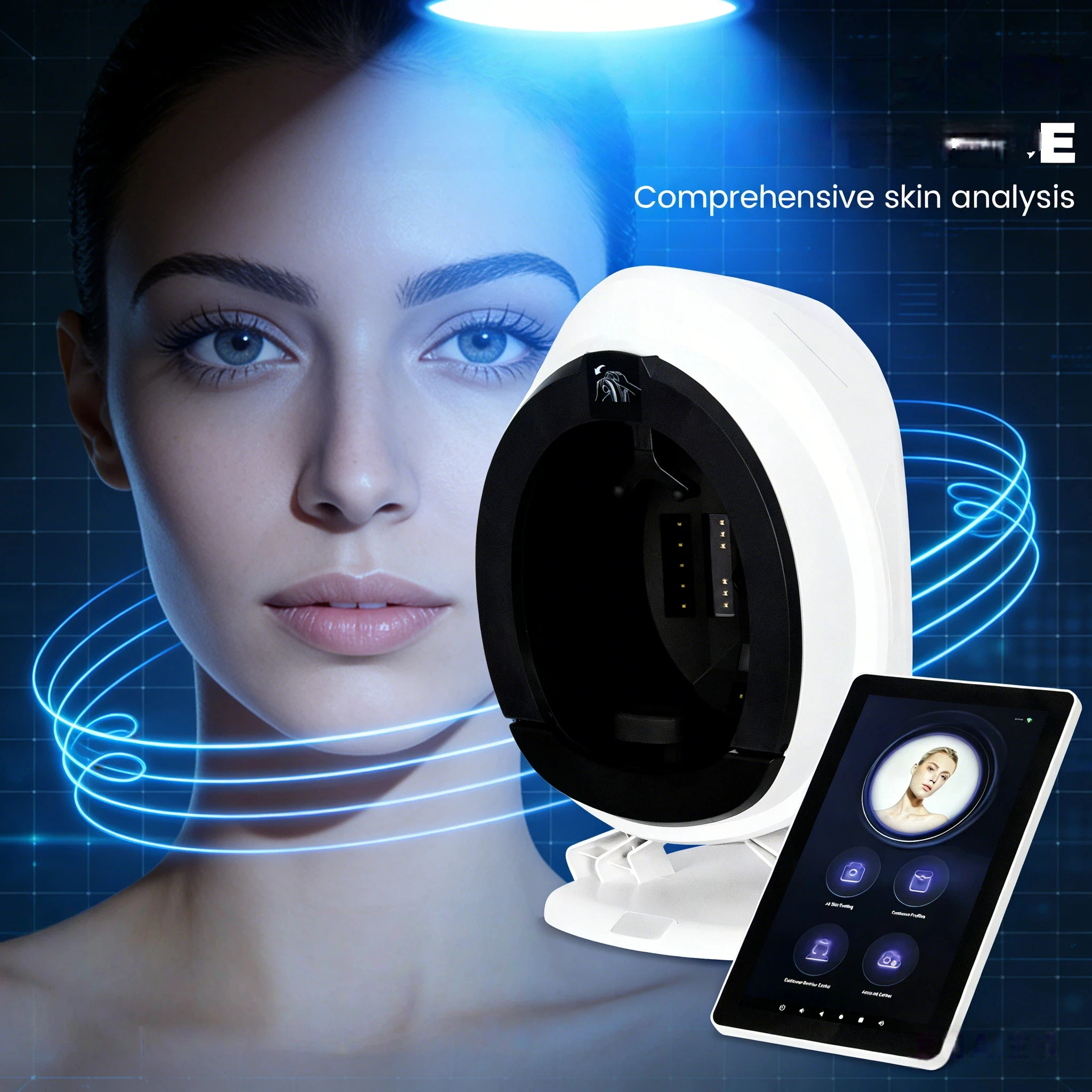 New 3D Facial Skin Analyzer Machine Skin Analyzer Facial Machine 8 Light Spectrum Skin Analysis Scanner