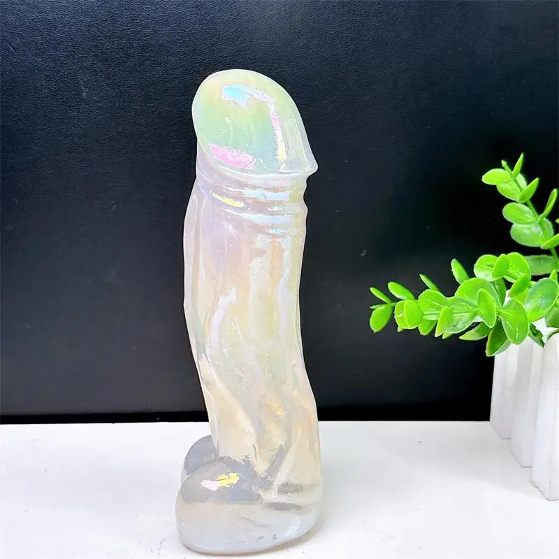Natürlicher Aura-Quarz-Penis-Massagestab, Schnitzerei, Edelstein, Yoni für Frauen, Gesundheit, glatt poliert, Reiki-Geschenke, 1 Stück