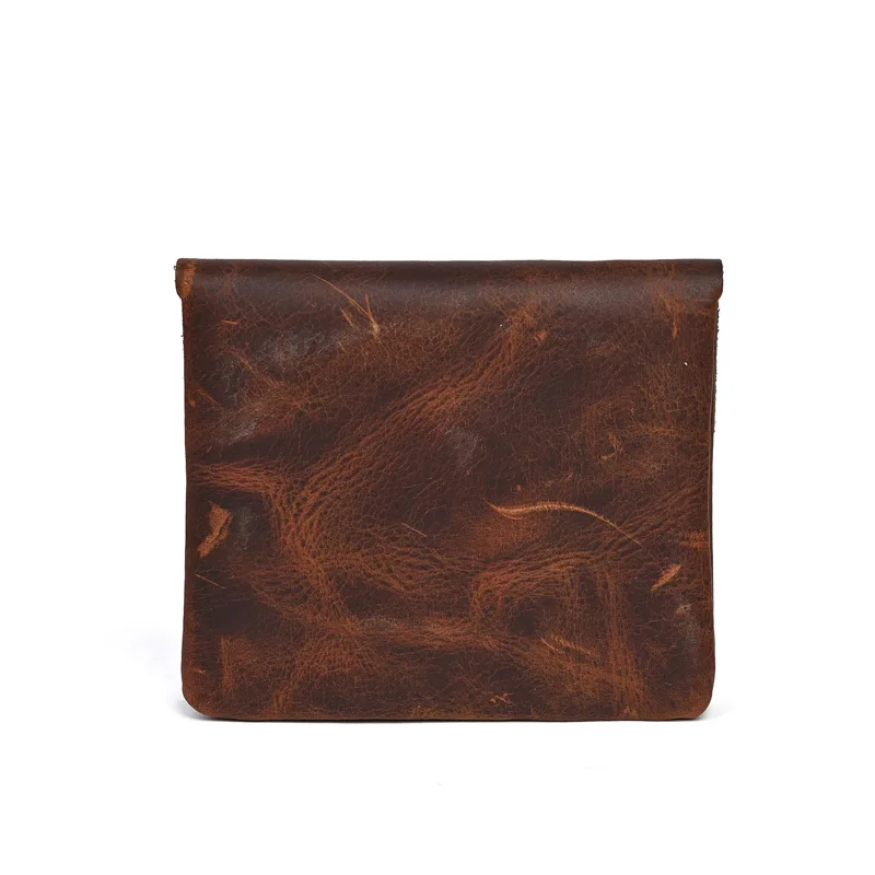 LD-LQ003X Men's and women's first layer cowhide leather wallet short three fold multifunctional coin bag