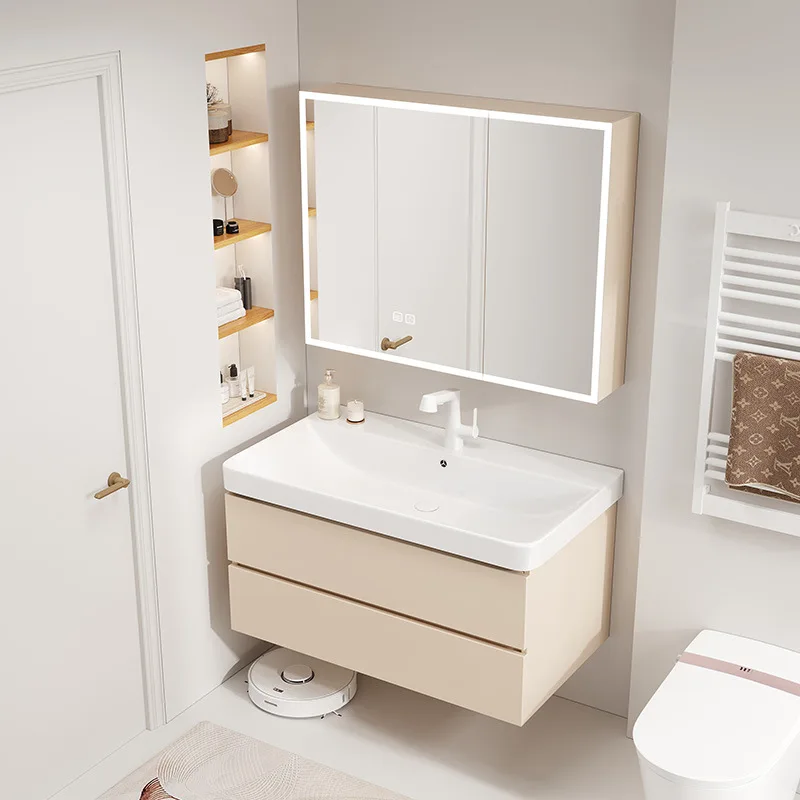 Abrir con lavabo, gabinetes De baño, tocador, decoración moderna, gabinetes De baño, muebles Retro avanzados para el hogar, Gabinete De Baño Lsysg